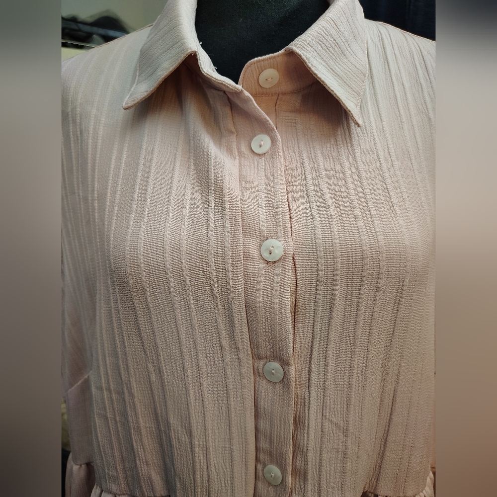 BloomChic Pale Pink High Low Midi Dress 18-20 NWT Sleeveless Button Front - Picture 6 of 12